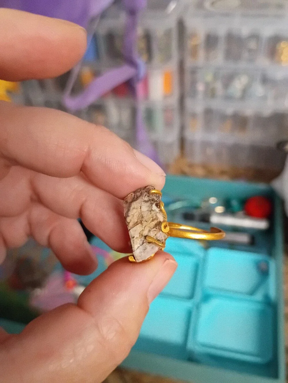 Earthbound Magic: The Brown Zebra Jasper Copper Ring